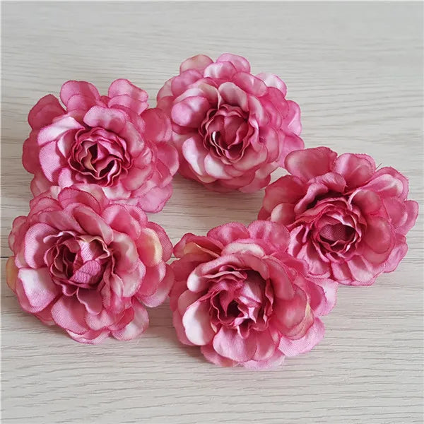 100pcs 5cm 12colors artificial azalea flower head peony rose DIY rhododendro wedding flowers wreath garland home decor floral pr