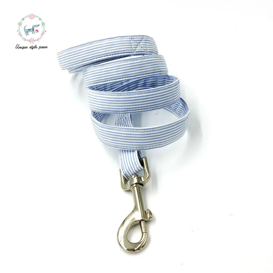 Personalized Dog Collar And Perro Leash With Bow Tie Cotton Dog &Cat Necklace For Pet Gift Products Striped