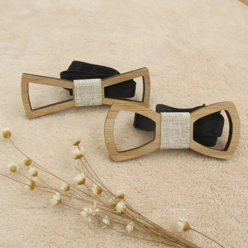 Fashion New Style Mustache Geometry Children Wooden Bowtie Baby Kid Classical Pet Bamboo Wood Butterfly Bow ties
