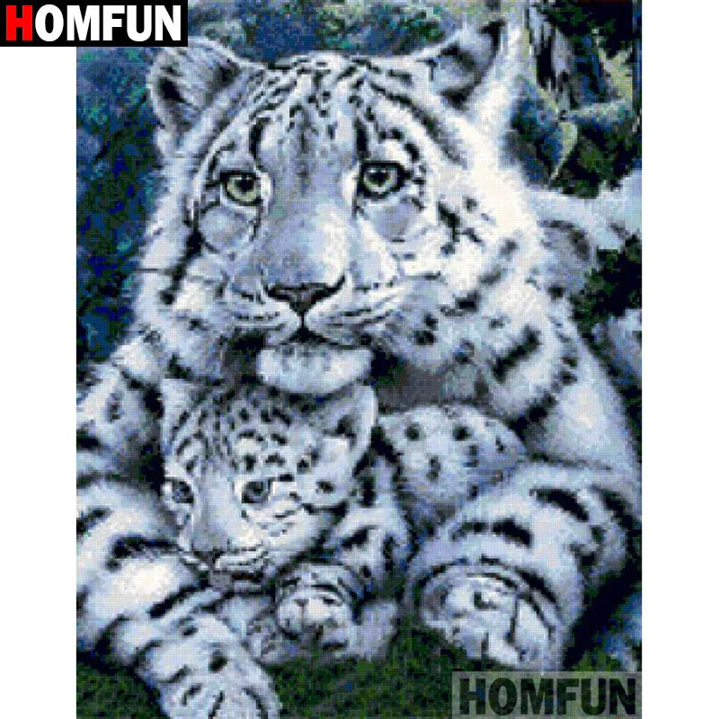 HOMFUN Full Square/Round Drill 5D DIY Diamond Painting "Animal tiger" 3D Embroidery Cross Stitch 5D Home Decor A16132