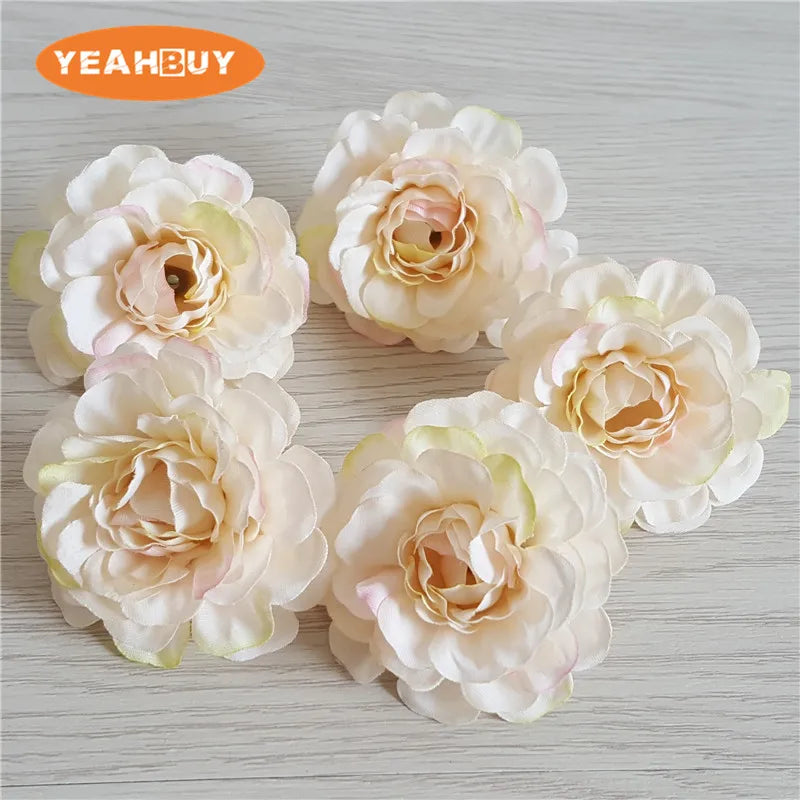 100pcs 5cm 12colors artificial azalea flower head peony rose DIY rhododendro wedding flowers wreath garland home decor floral pr