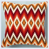 1patterns 411  DIY Needlework Kit  Acrylic Yarn Embroidery Pillow Tapestry Canvas Cushion Front Cross Stitch Pillowcase-
