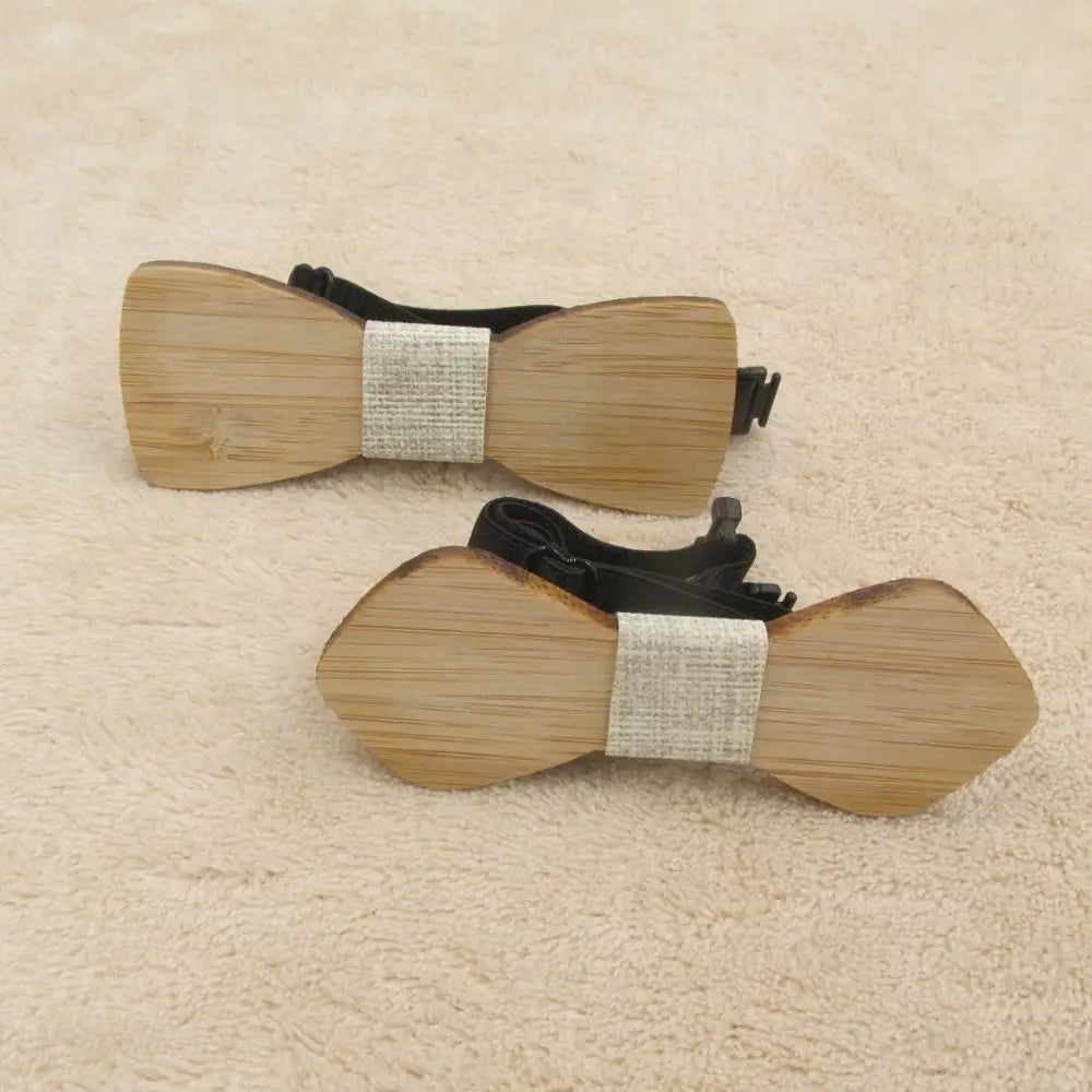 Fashion New Style Mustache Geometry Children Wooden Bowtie Baby Kid Classical Pet Bamboo Wood Butterfly Bow ties