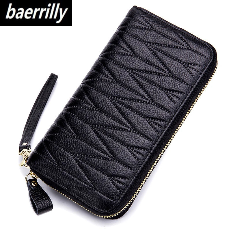 RFID Wallet for Women  Genuine Leather Female Travel Purse Zipper  Women's Wallet 36 Card Holder мини кошелек жен