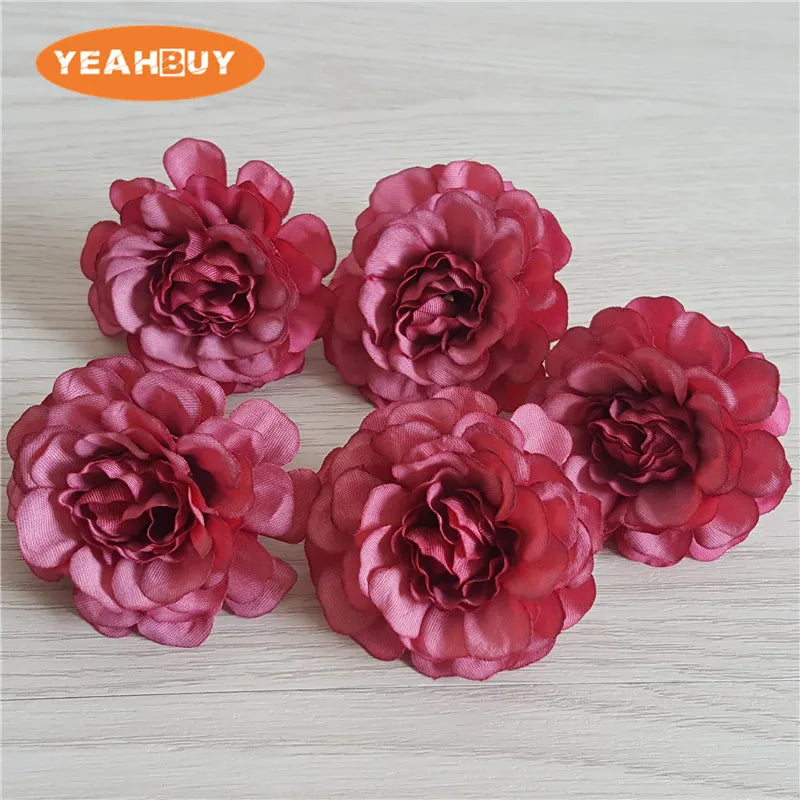 100pcs 5cm 12colors artificial azalea flower head peony rose DIY rhododendro wedding flowers wreath garland home decor floral pr