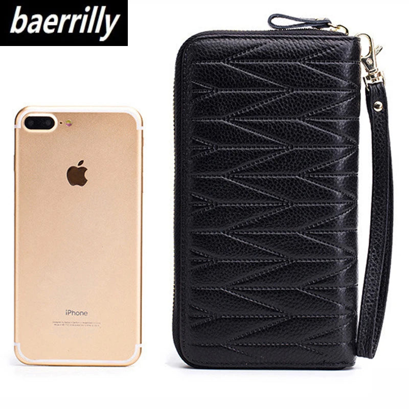 RFID Wallet for Women  Genuine Leather Female Travel Purse Zipper  Women's Wallet 36 Card Holder мини кошелек жен