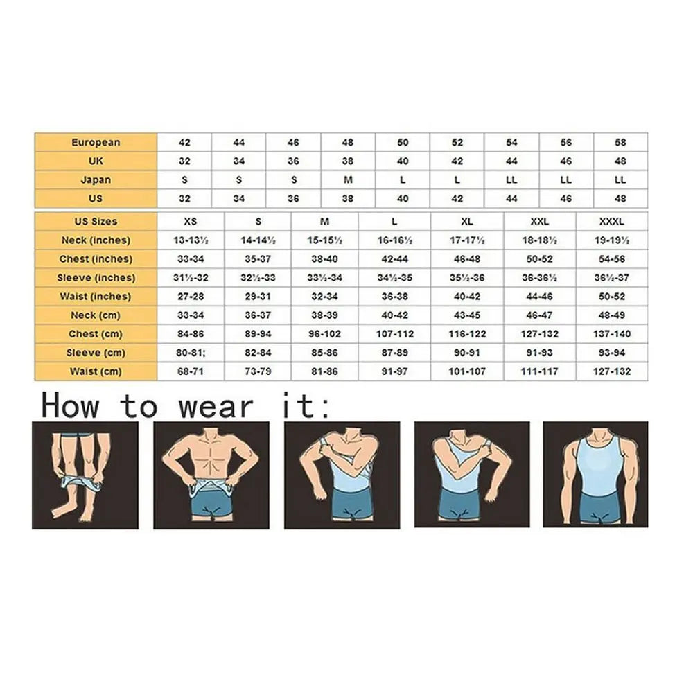 Men's Breathable Compression Tummy Control Undershirt Slimming Body Shaper Sleeveless Tank Top Shaping Spring/Summer Sweatshirt