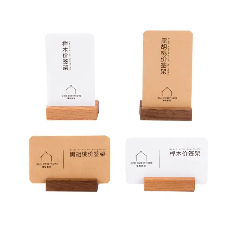Wooden Numbers Photo Display Stand Business Card Holder Name Memo Clips Office Desk Organizer Dinner Party #723