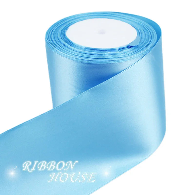 (25 yards/roll) 3" (75mm) Single Face Satin Ribbon Webbing Decoration Gift Christmas Ribbons