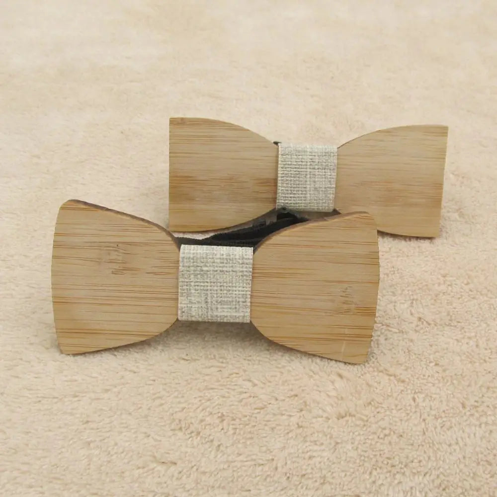 Fashion New Style Mustache Geometry Children Wooden Bowtie Baby Kid Classical Pet Bamboo Wood Butterfly Bow ties