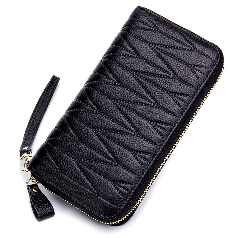 RFID Wallet for Women  Genuine Leather Female Travel Purse Zipper  Women's Wallet 36 Card Holder мини кошелек жен