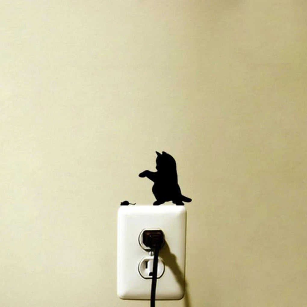 Cute Cat Wall Switch Sticker Home Decor Decal Home Decoration Sticker Wall Sticker Decal