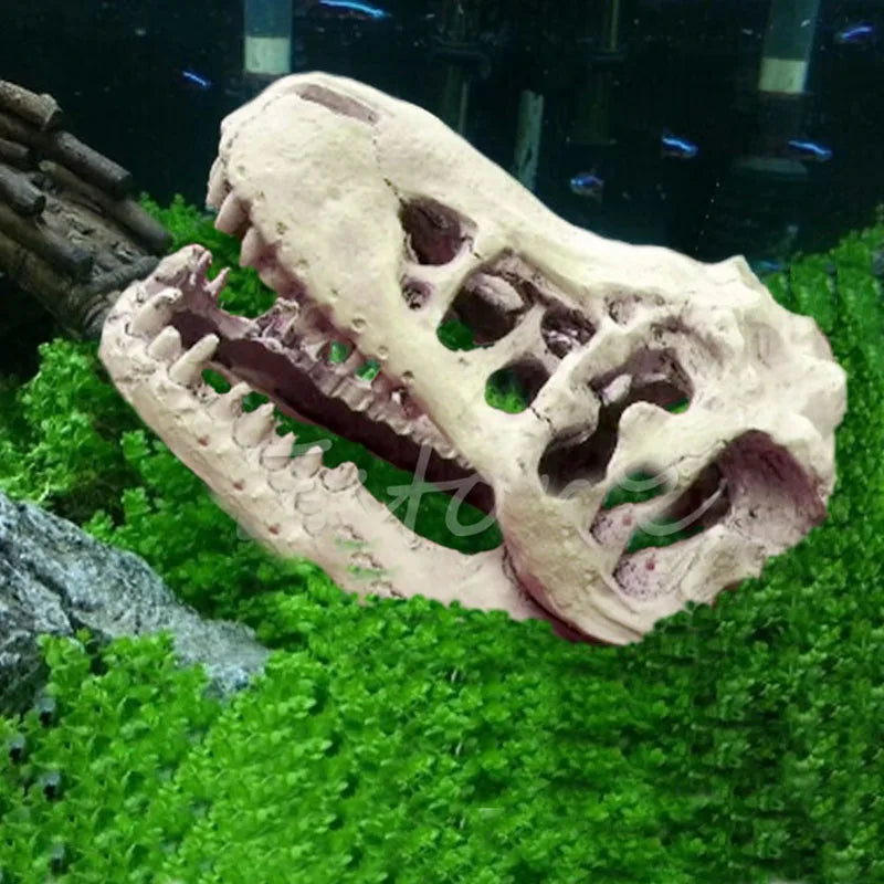 Easter Island Dinosaur Fossil Stone Statue Resin Ornament Fish Tank Aquarium Decoration Gnome Reptile Tank Artificial Home Decor