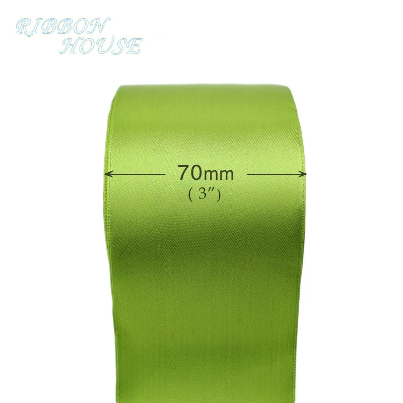 (25 yards/roll) 3" (75mm) Single Face Satin Ribbon Webbing Decoration Gift Christmas Ribbons