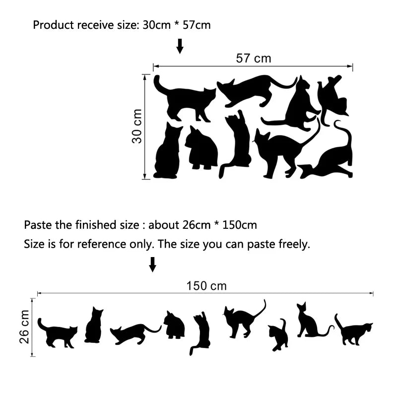 Black Cats Combination Wall Stickers Living Room Bedroom Sofa Background Decoration Mural Art Decals For Home Decor Wallpaper