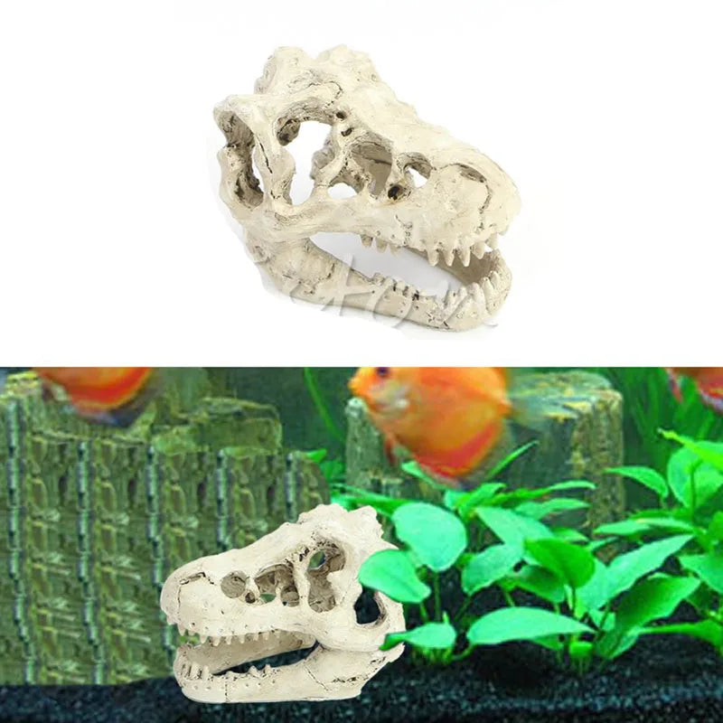 Easter Island Dinosaur Fossil Stone Statue Resin Ornament Fish Tank Aquarium Decoration Gnome Reptile Tank Artificial Home Decor