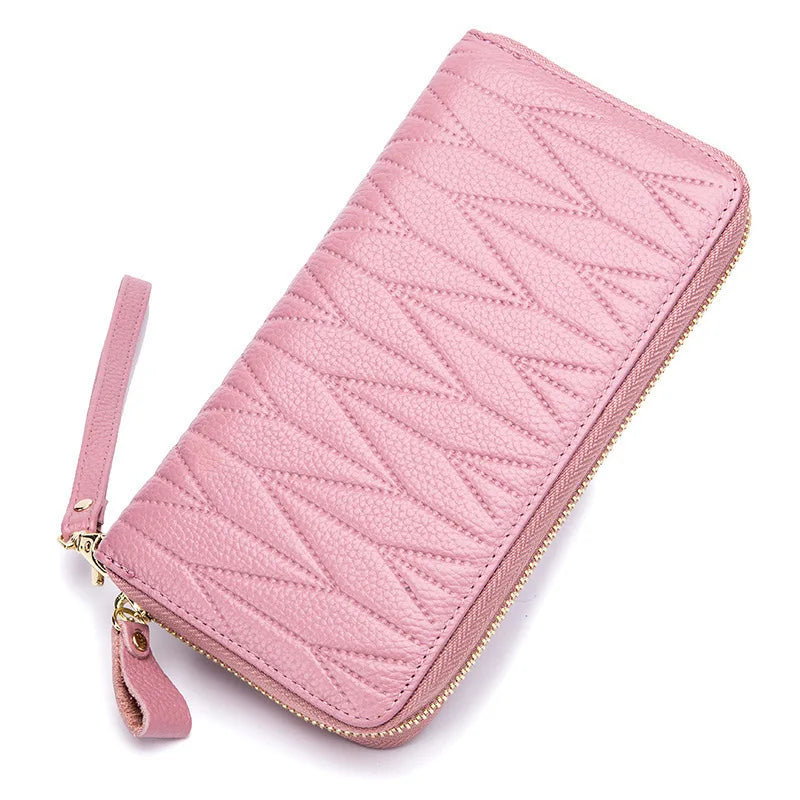 RFID Wallet for Women  Genuine Leather Female Travel Purse Zipper  Women's Wallet 36 Card Holder мини кошелек жен