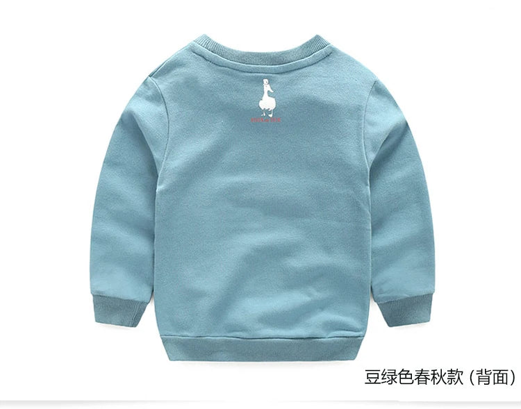 2025 Spring Autumn Korea Style 2 3 4 6 8 10 Years Children'S Birthday Long Sleeve Cartoon Animal Print Kids Baby Boy Sweatshirt