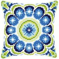 1patterns 411  DIY Needlework Kit  Acrylic Yarn Embroidery Pillow Tapestry Canvas Cushion Front Cross Stitch Pillowcase-