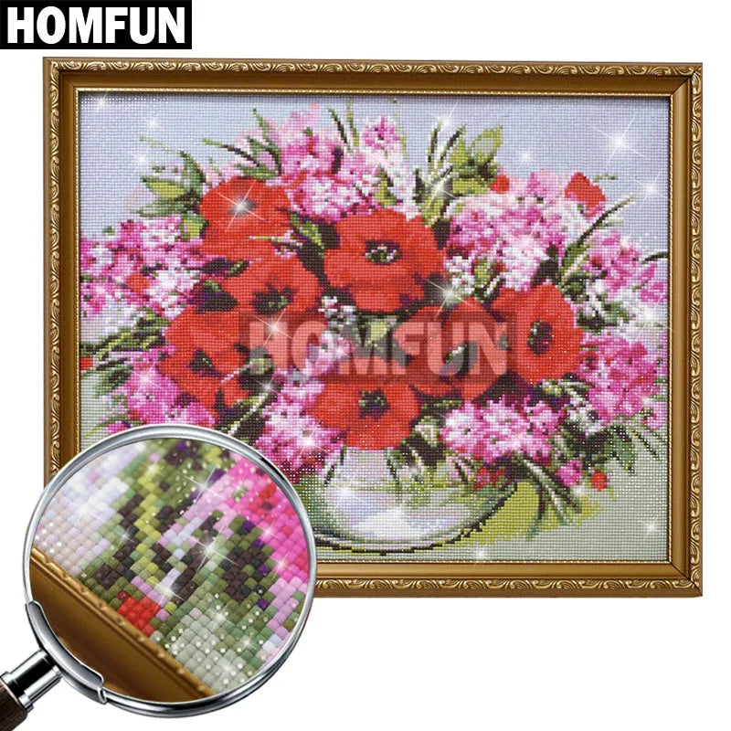HOMFUN Full Square/Round Drill 5D DIY Diamond Painting "Animal tiger" 3D Embroidery Cross Stitch 5D Home Decor A16132