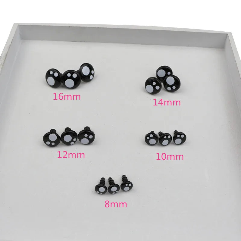 50Pcs 8-16mm Plastic Safety Eyes DIY Craft Supplies Plush Toys Stuffed Dolls Accessories Amigurumi Eyeballs Cartoon Eyes Decor