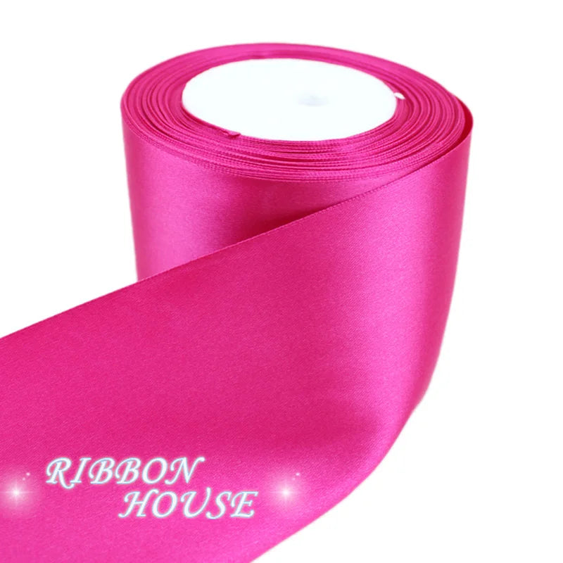(25 yards/roll) 3" (75mm) Single Face Satin Ribbon Webbing Decoration Gift Christmas Ribbons