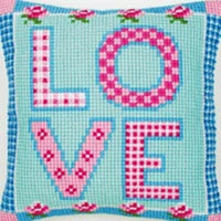 1patterns 411  DIY Needlework Kit  Acrylic Yarn Embroidery Pillow Tapestry Canvas Cushion Front Cross Stitch Pillowcase-