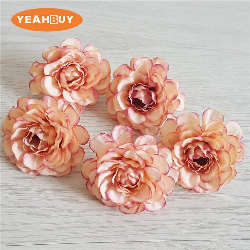 100pcs 5cm 12colors artificial azalea flower head peony rose DIY rhododendro wedding flowers wreath garland home decor floral pr