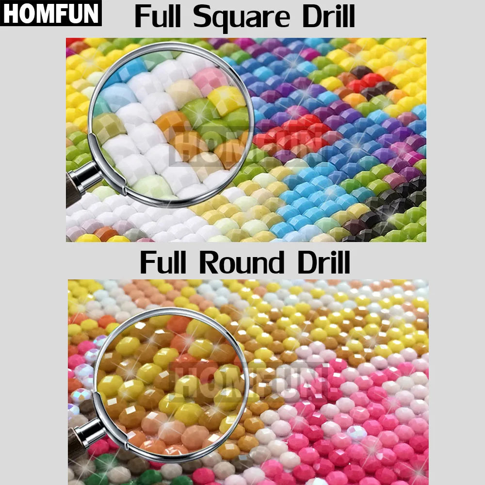 HOMFUN Full Square/Round Drill 5D DIY Diamond Painting "Animal tiger" 3D Embroidery Cross Stitch 5D Home Decor A16132