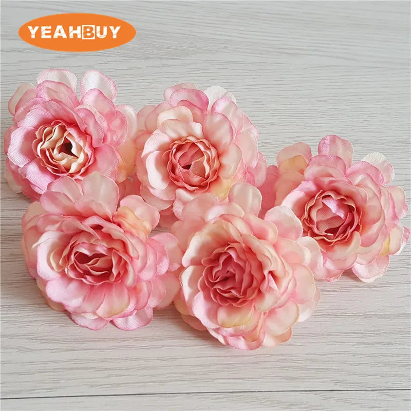 100pcs 5cm 12colors artificial azalea flower head peony rose DIY rhododendro wedding flowers wreath garland home decor floral pr