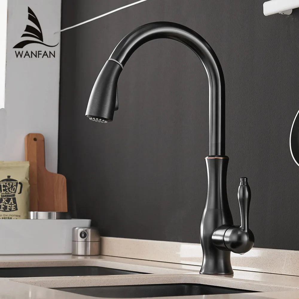 Kitchen Faucets Silver Single Handle Pull Out Kitchen Tap Single Hole Handle Swivel 360 Degree Water Mixer Tap Mixer Tap 866011