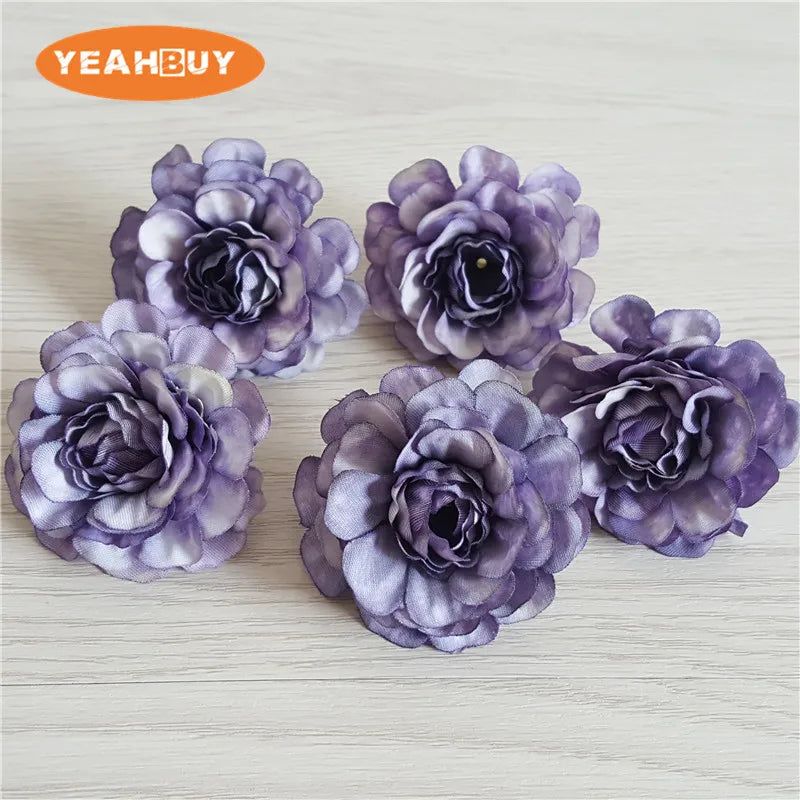 100pcs 5cm 12colors artificial azalea flower head peony rose DIY rhododendro wedding flowers wreath garland home decor floral pr