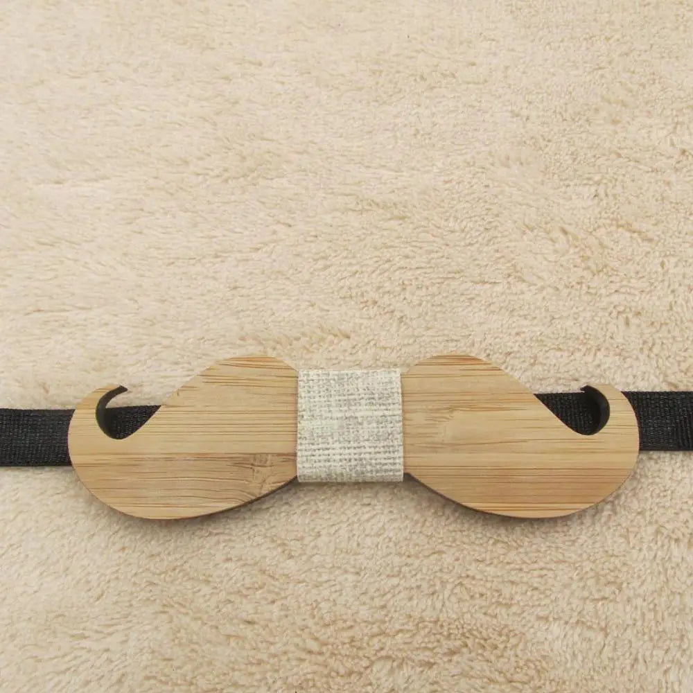 Fashion New Style Mustache Geometry Children Wooden Bowtie Baby Kid Classical Pet Bamboo Wood Butterfly Bow ties