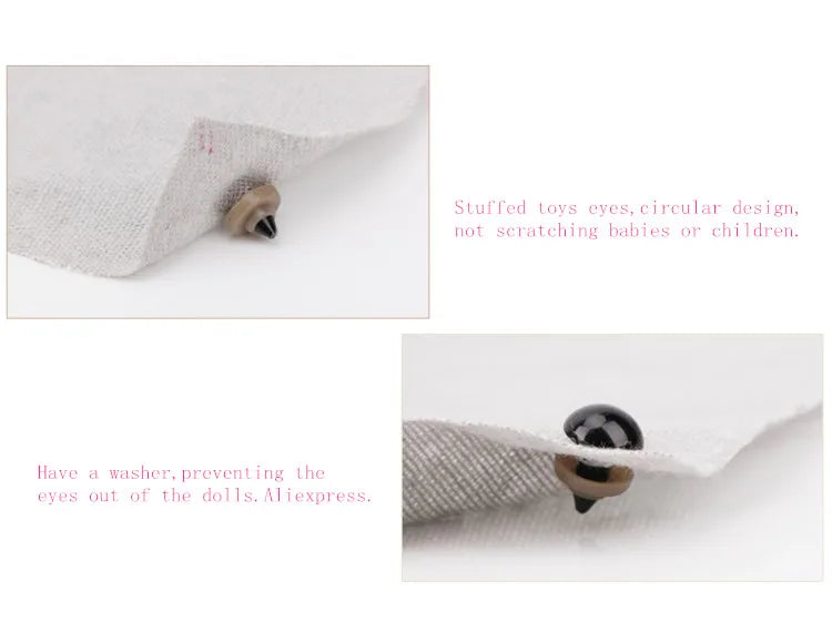 50Pcs 8-16mm Plastic Safety Eyes DIY Craft Supplies Plush Toys Stuffed Dolls Accessories Amigurumi Eyeballs Cartoon Eyes Decor