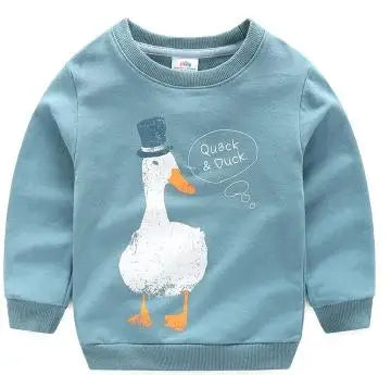 2025 Spring Autumn Korea Style 2 3 4 6 8 10 Years Children'S Birthday Long Sleeve Cartoon Animal Print Kids Baby Boy Sweatshirt