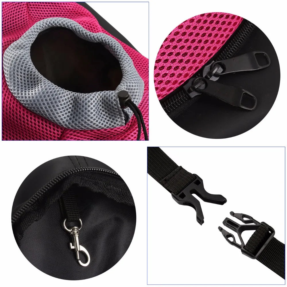Pet Dog Carrier Pet Backpack Bag Portable Travel Bag Pet Dog Front Bag Mesh Outdoor Hiking Head Out Double Shoulder Sports DB
