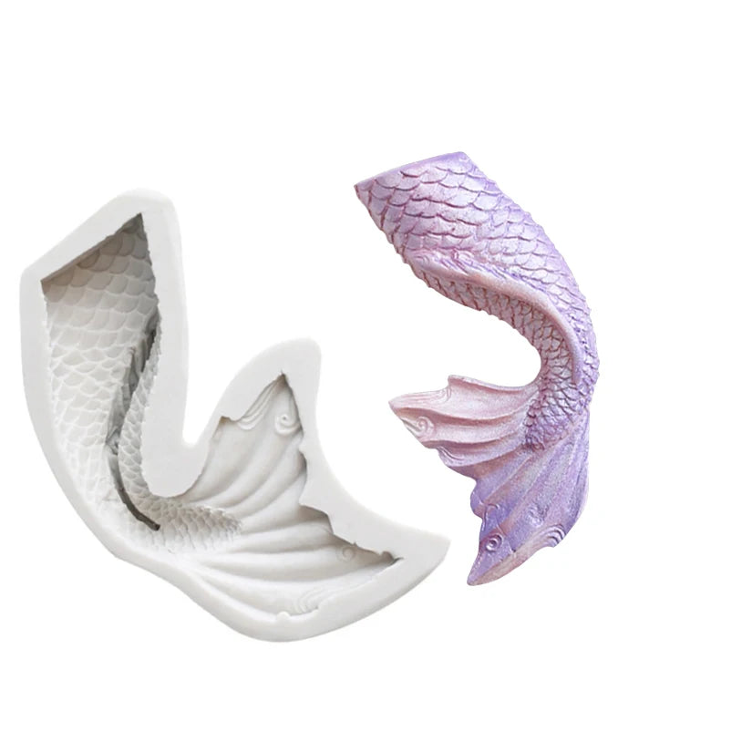 Mermaid Tail Silicone Mold Sugarcraft Cookie Cupcake Chocolate Baking Mold Fondant Cake Decorating Tools