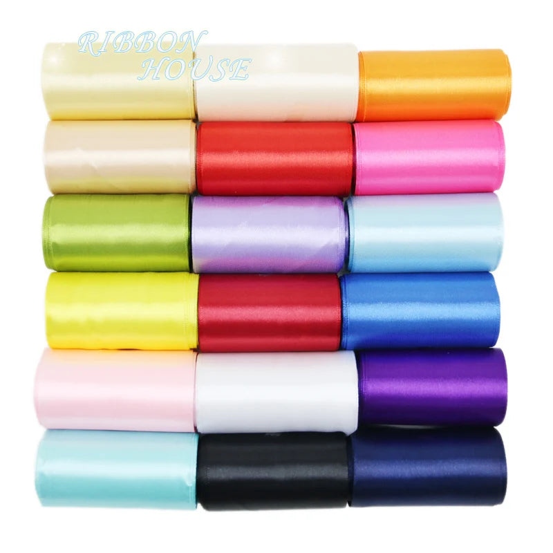 (25 yards/roll) 3" (75mm) Single Face Satin Ribbon Webbing Decoration Gift Christmas Ribbons