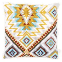 1patterns 411  DIY Needlework Kit  Acrylic Yarn Embroidery Pillow Tapestry Canvas Cushion Front Cross Stitch Pillowcase-