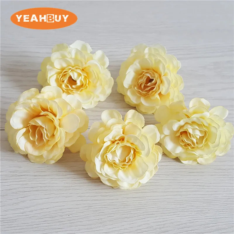 100pcs 5cm 12colors artificial azalea flower head peony rose DIY rhododendro wedding flowers wreath garland home decor floral pr