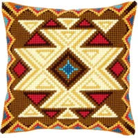 1patterns 411  DIY Needlework Kit  Acrylic Yarn Embroidery Pillow Tapestry Canvas Cushion Front Cross Stitch Pillowcase-