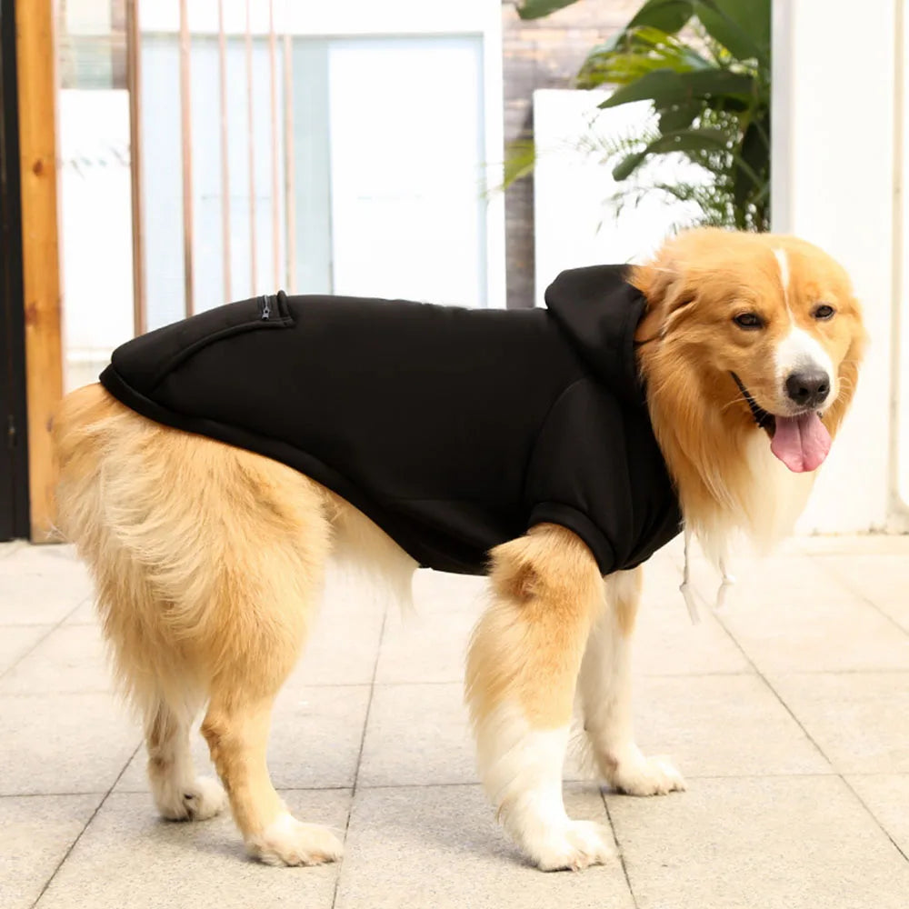 Sport Dog Hoodies for Medium and Large Dogs Warm Fleece Dog Sweatshirt with Hooded and Pocket Big Dog Clothes Winter Pet Outfits