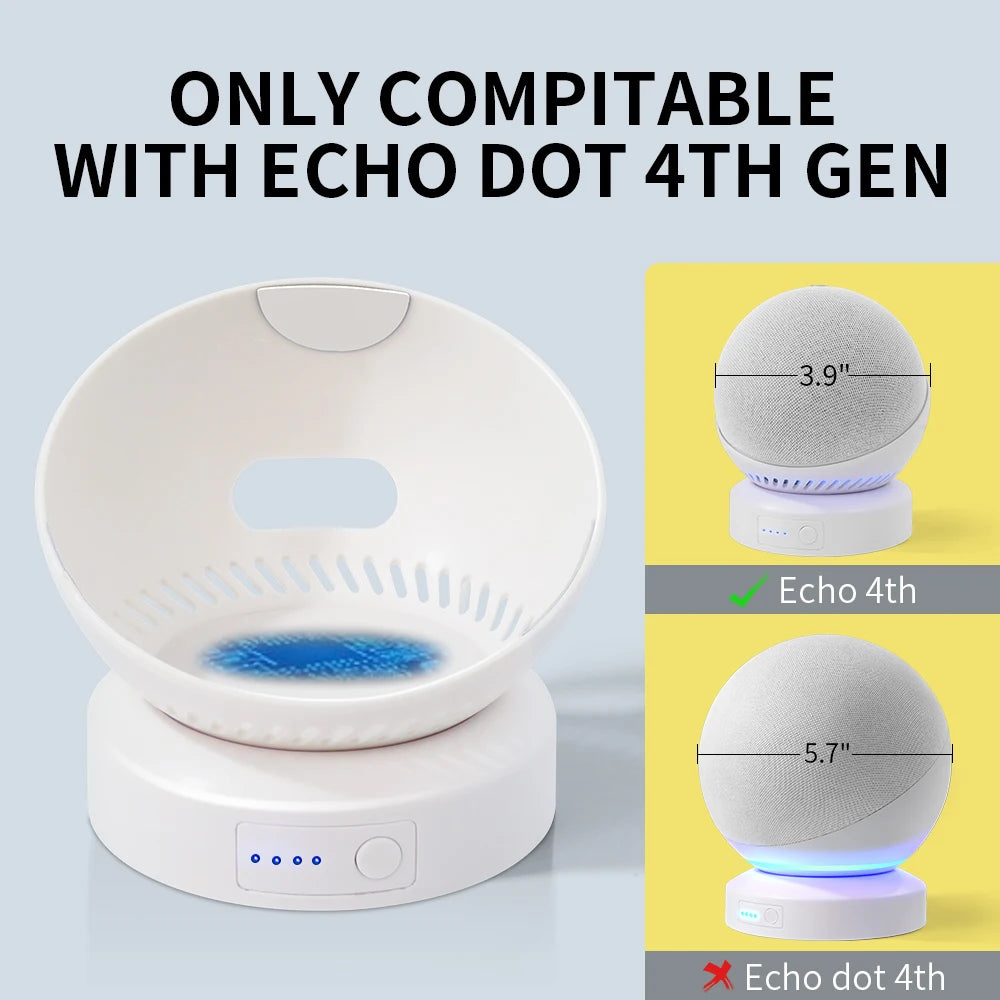 Echo Dot 4th/5th Gen Battery Base Portable Wireless Charger Mobile Alexa Smart Speasker Battery Base for Echo Dot 4th/5th