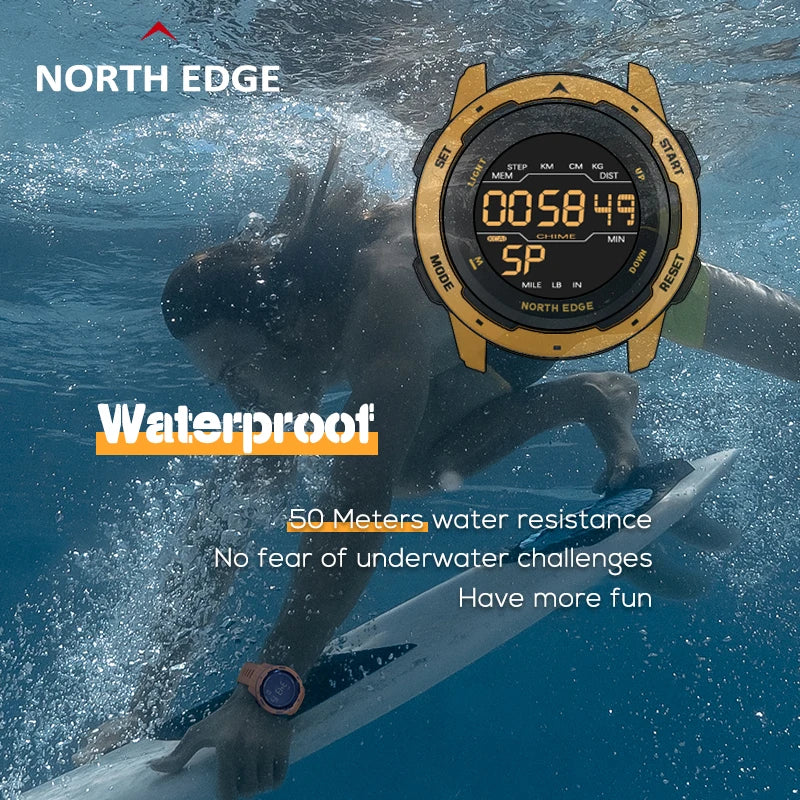 NORTH EDGE Mens Smart Watch Women Sportswatch Dual Time
