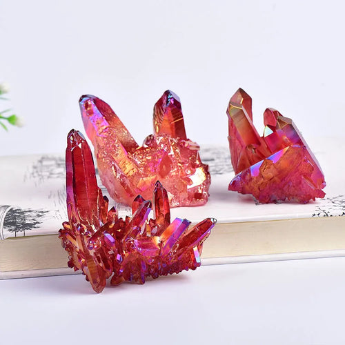 1PC 100% Natural Crystal Quartz Electroplated Colourful Column Reiki Mineral Ore Or Ornaments Aquarium Home Decor Healing Stone