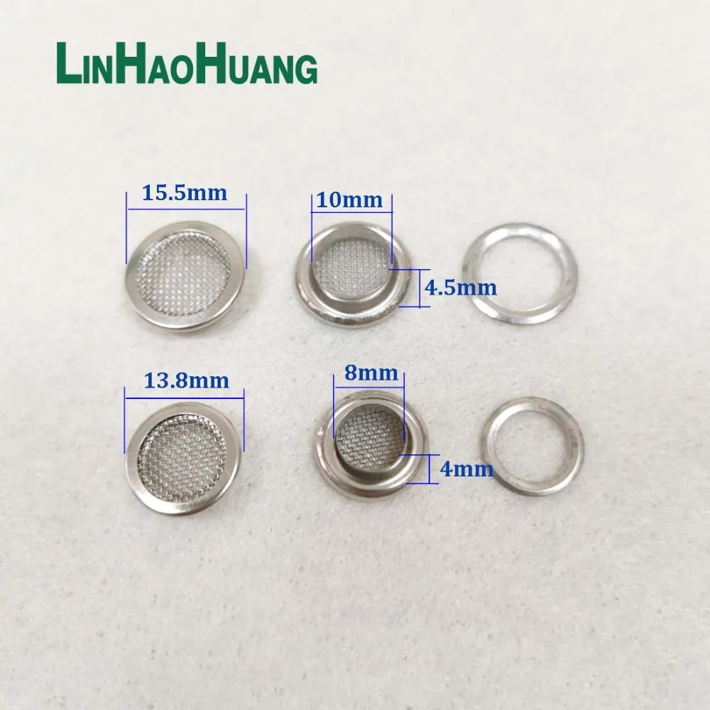 100Sets/Lot 14/15.5mm Metal Brass Mesh Eyelets Washer Metal Grommet Nikckle/Black nickle Color
