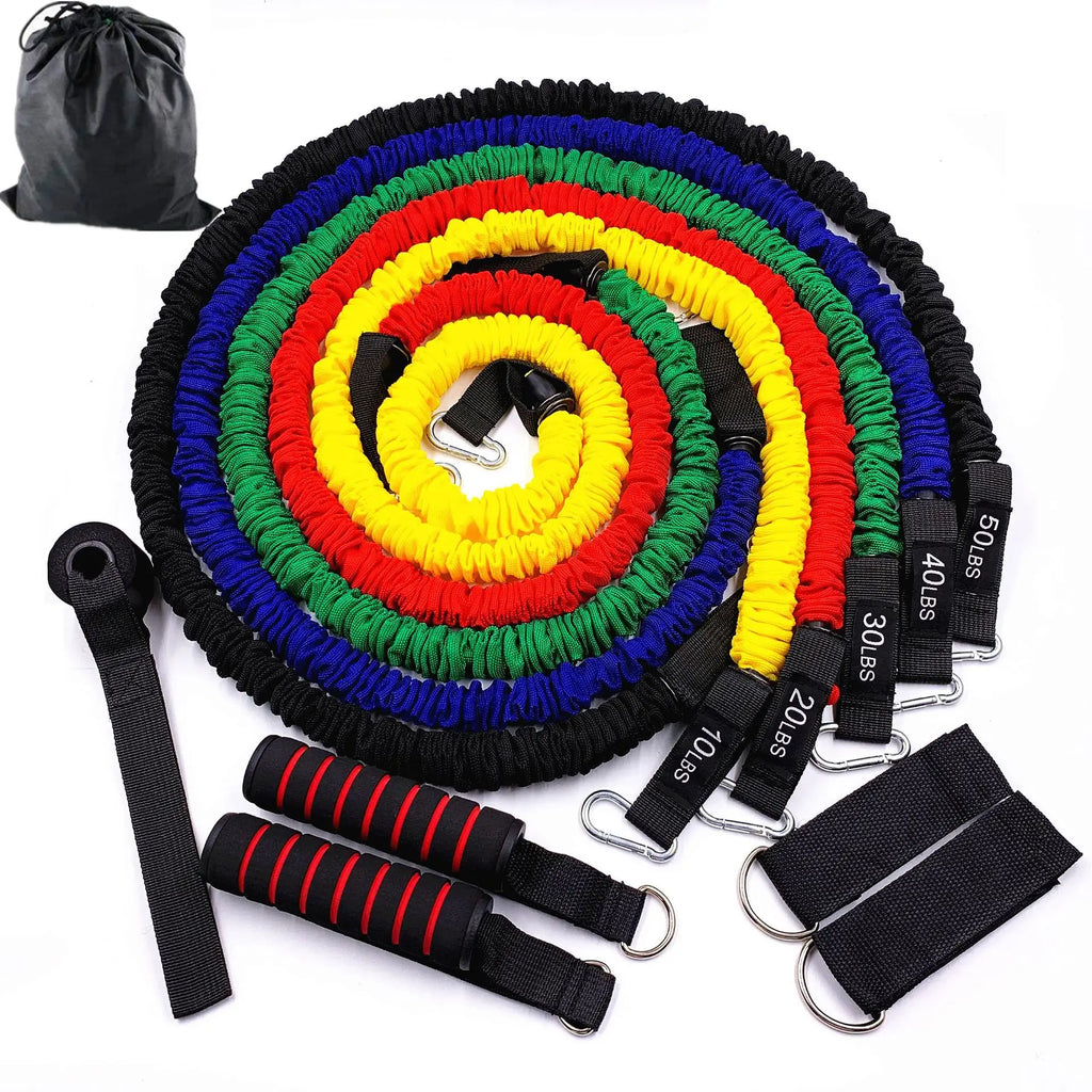 Set Resistance Bands Crossfit Training Exercise Workout Equipment Yoga