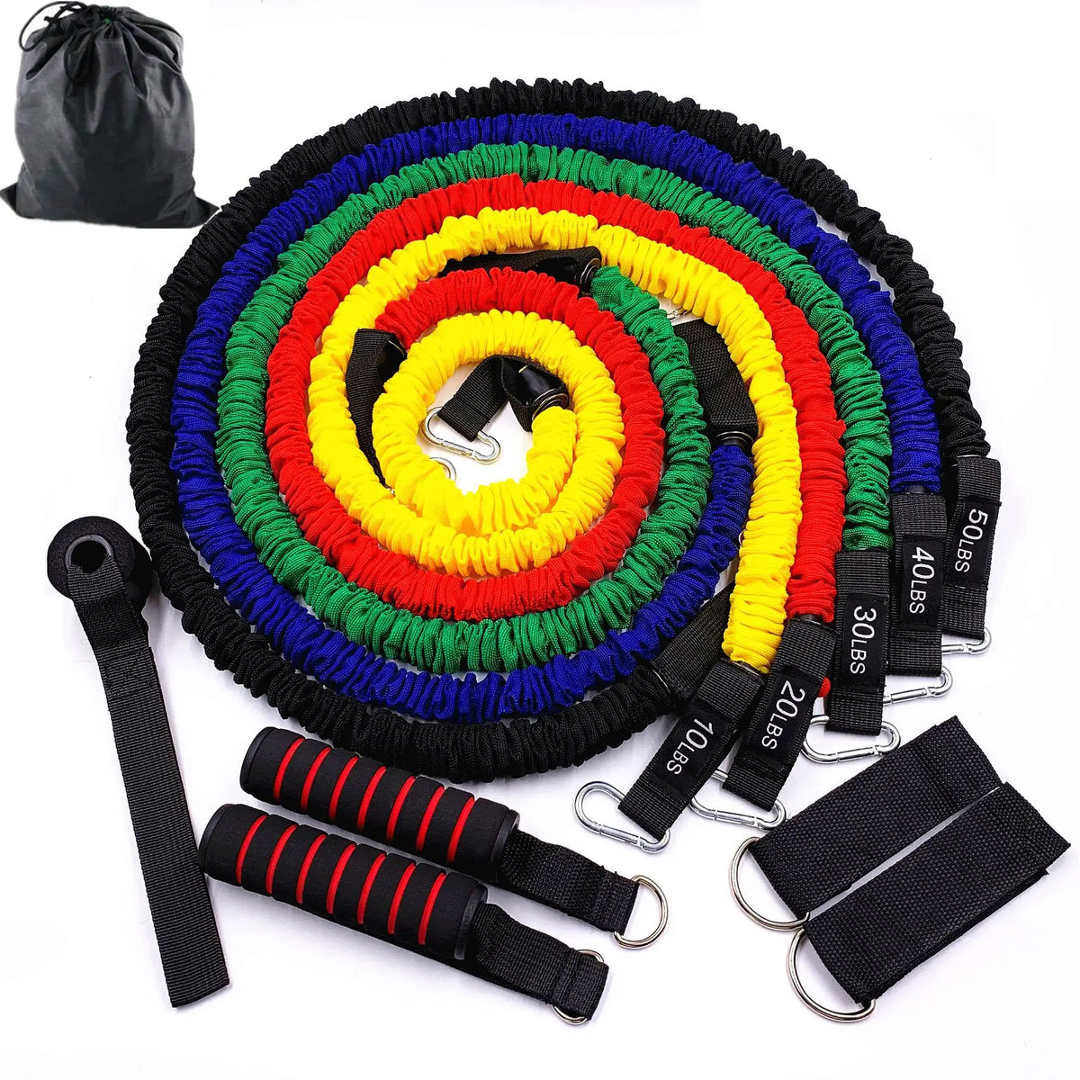 Set Resistance Bands Crossfit Training Exercise Workout Equipment Yoga