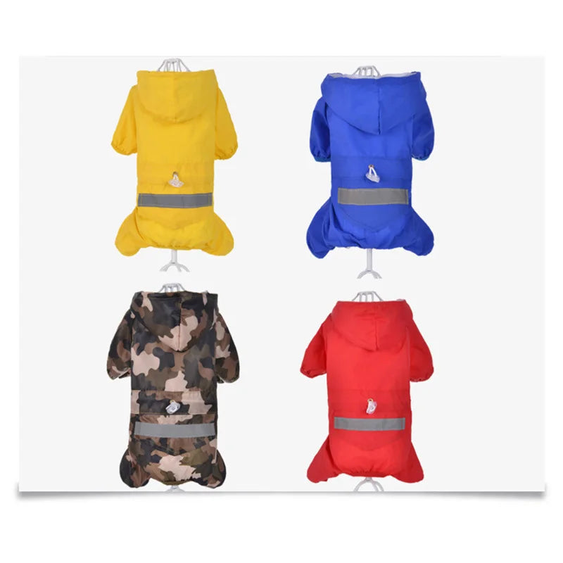 Pet Dog Raincoat Hooded Jumpsuit Waterproof Pet Dog Clothes Puppy Small Dog Rain Coat Jacket Raincoat For Dogs ção com capuz