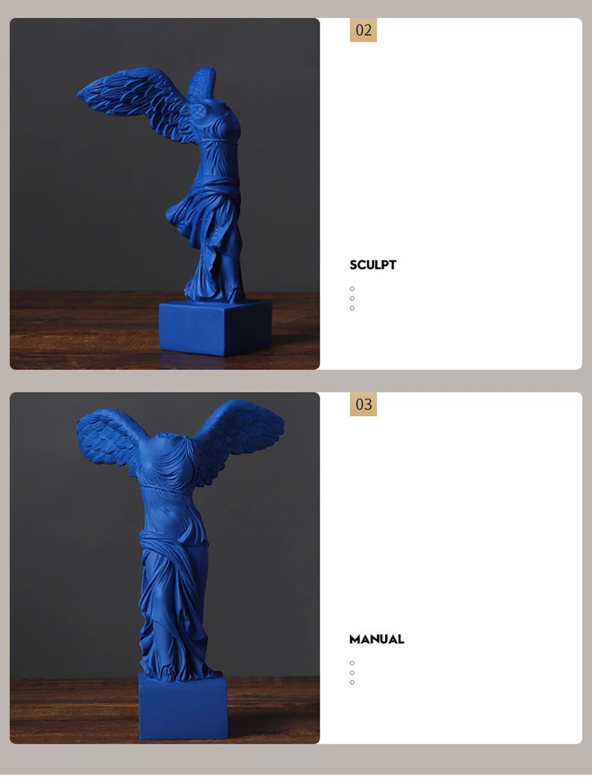 24.5cm Victoria Goddess Figure Sculptures, Roman Winged Victory Samothrace Desktop Ornements Pour Home Decor Collection Gifts